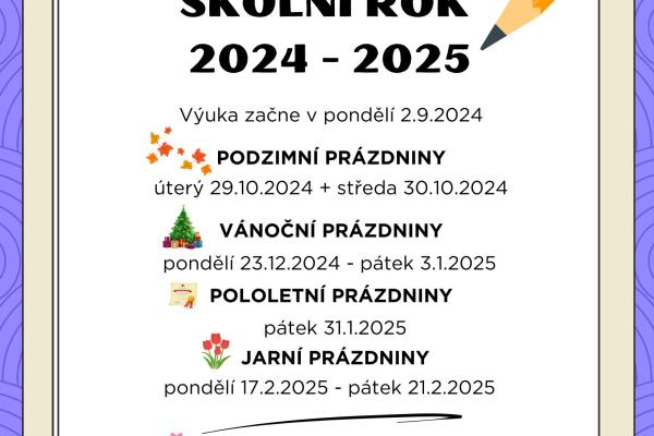 Školní rok 2024 - 2025